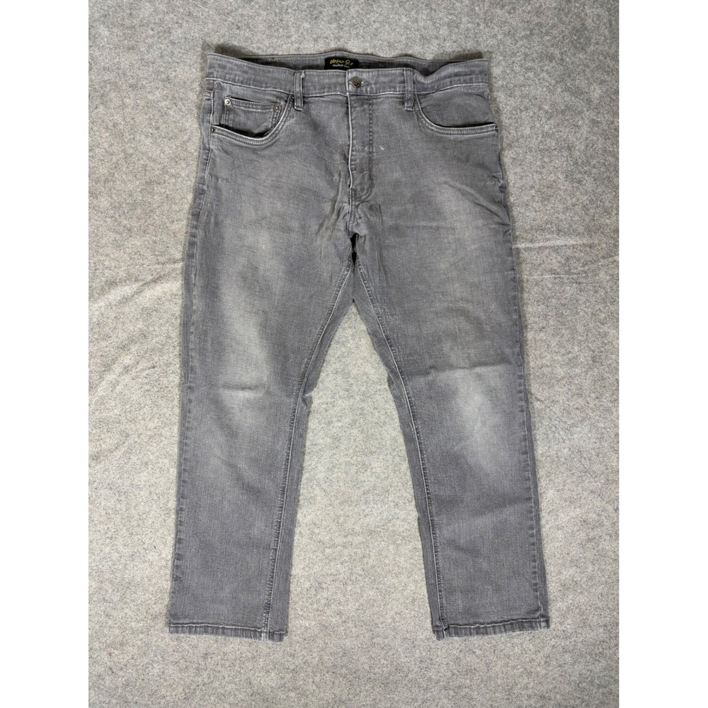 Urban Star Mens Gray Stretch Denim Jeans 38x30‎ Straight Leg 02518231US